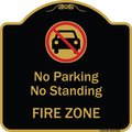 Signmission Designer Series-No Parking Or Standing Fire Zone With Graphic, 18" x 18", BG-1818-9958 A-DES-BG-1818-9958